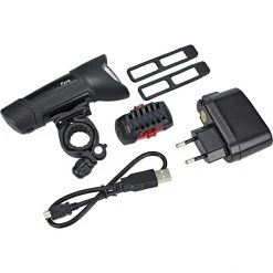 Busch-mueller Éclairage Vélo à Pile IXON Fyre + IXXI Kit D’éclairages, Noir/rouge