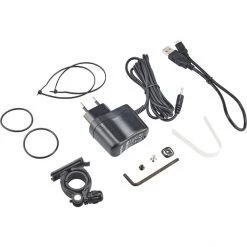 Busch-mueller Éclairage Vélo à Pile IXON-IQ + IXBACK Senso USB Set D’autocollants, Noir