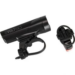 Cateye Éclairage Vélo à Pile GVolt 60 Ensemble Éclairage Avec Micro G, Noir/rouge