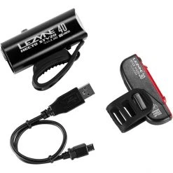 Lezyne Éclairage Vélo à Pile Hecto Drive 40 Jeu De Lumières Avec Stick Drive, Noir