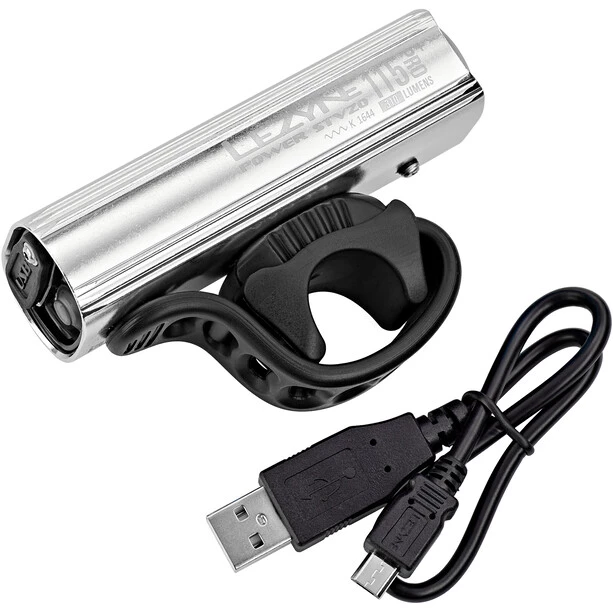 Lezyne Éclairage Vélo à Pile Power Pro 115 Éclairage LED Avant, Argent/noir 2 Lezyne Éclairage Vélo à Pile Power Pro 115 Éclairage LED Avant, Argent/noir – Image 2