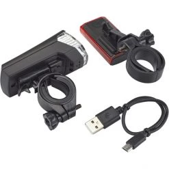 M-wave Éclairage Vélo à Pile Atlas K11 Ensemble Éclairage, Noir