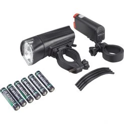 M-wave Éclairage Vélo à Pile Atlas K50 Kit D’éclairages, Noir