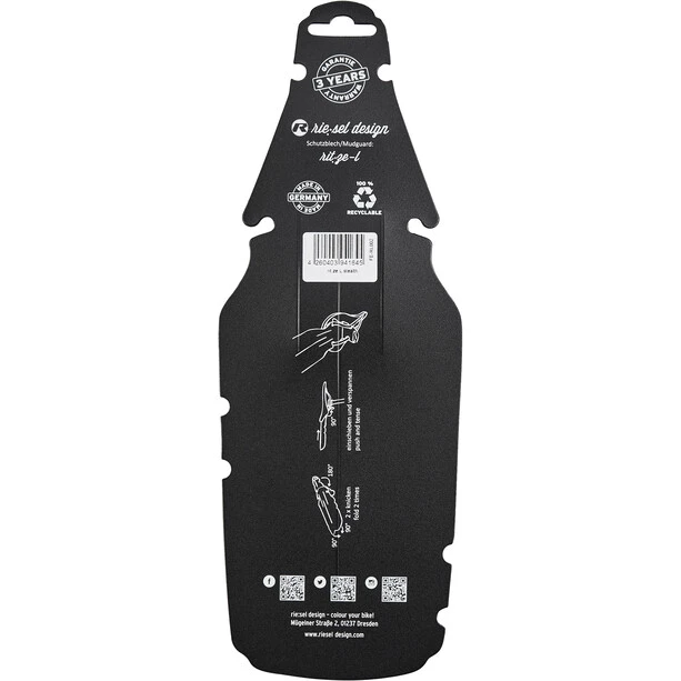 Riesel-design Rit:ze L Garde-boue Arrière, Noir/gris 1 Riesel-design Rit:ze L Garde-boue Arrière, Noir/gris