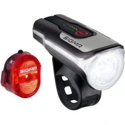 Sigmasport Éclairage Vélo à Pile Aura 80/Nugget II Kit Éclairages USB