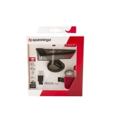 Spanninga Éclairage Vélo à Pile Trigon 25 Kit D’éclairages Rechargeables, Noir