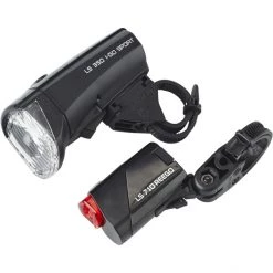 Trelock Éclairage Vélo à Pile LS350 I-GO Sport + LS710 REEGO Set De Lampes, Noir